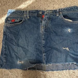Ripped jean skirt